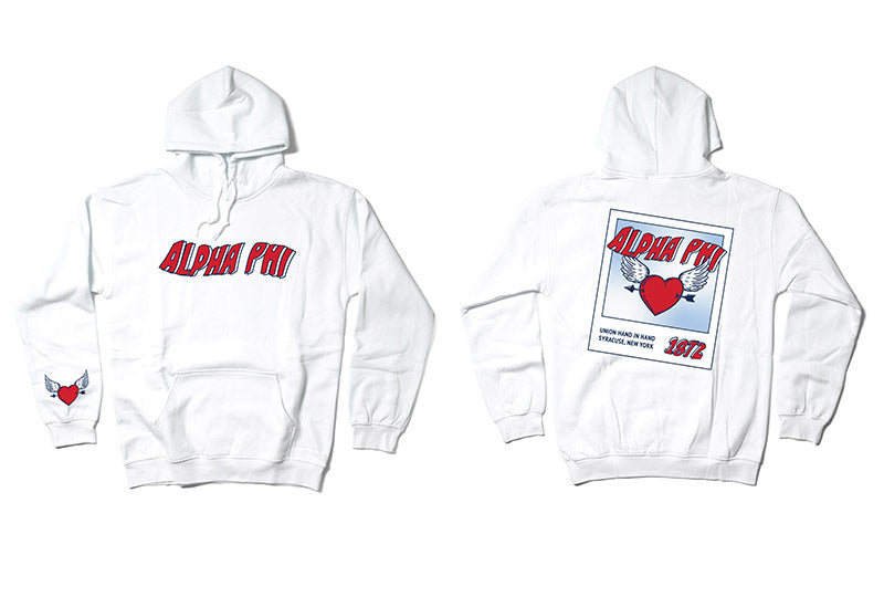 Heart Polaroid White Sorority Hoodie