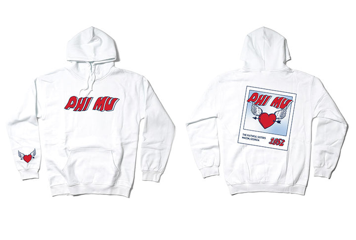 Heart Polaroid White Sorority Hoodie