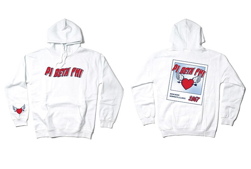 Heart Polaroid White Sorority Hoodie