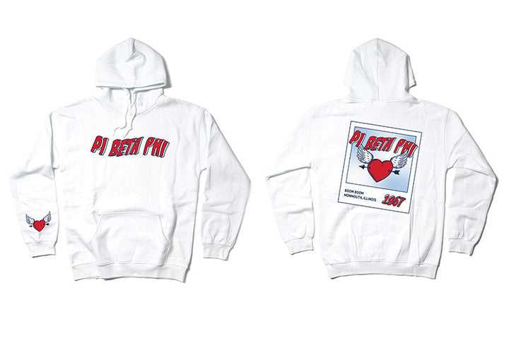 Heart Polaroid White Sorority Hoodie - 2XL