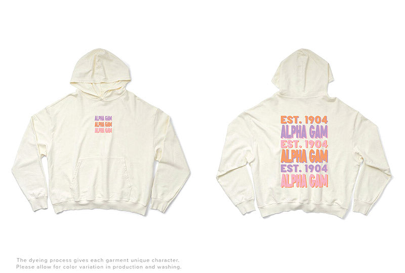 Pastel Stacked Vanilla Ice Light Weight Sorority Hoodie