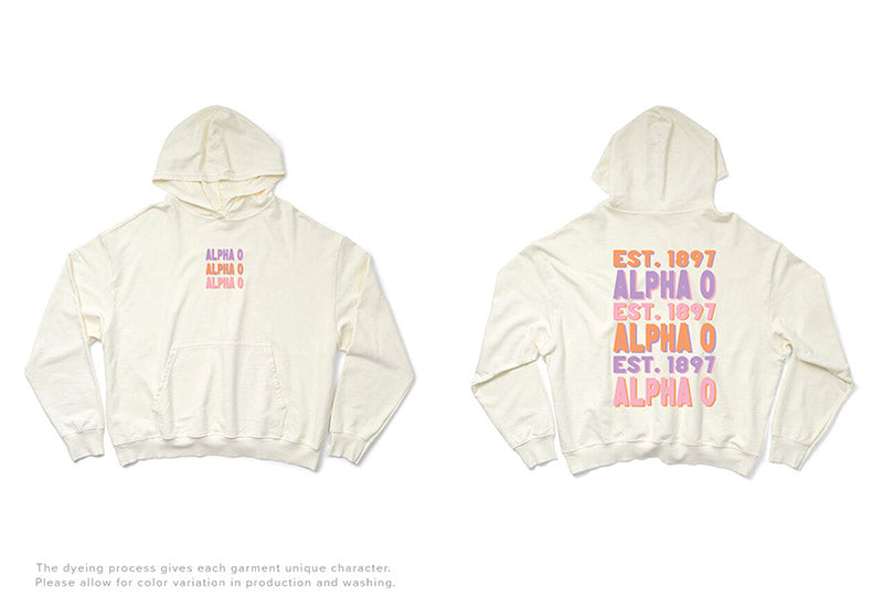 Pastel Stacked Vanilla Ice Light Weight Sorority Hoodie