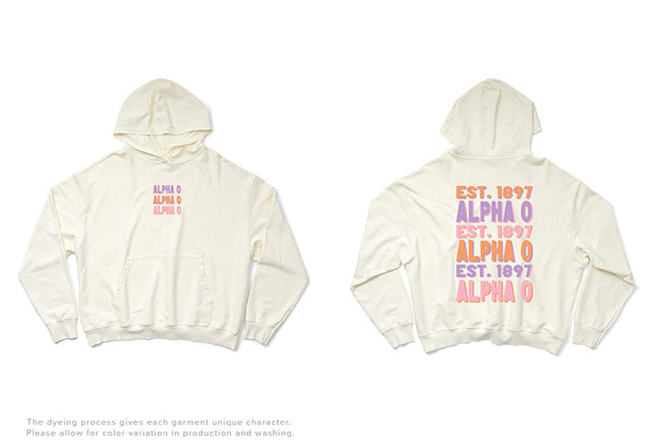Pastel Stacked Vanilla Ice Light Weight Sorority Hoodie