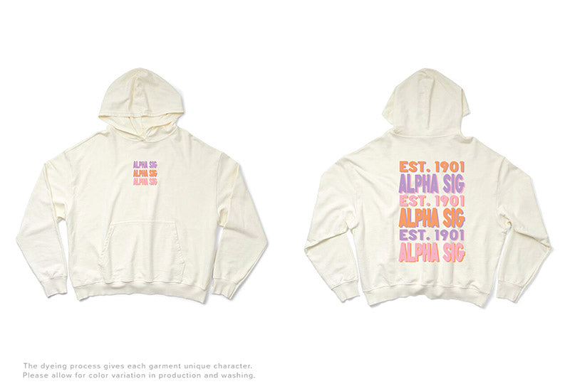 Pastel Stacked Vanilla Ice Light Weight Sorority Hoodie