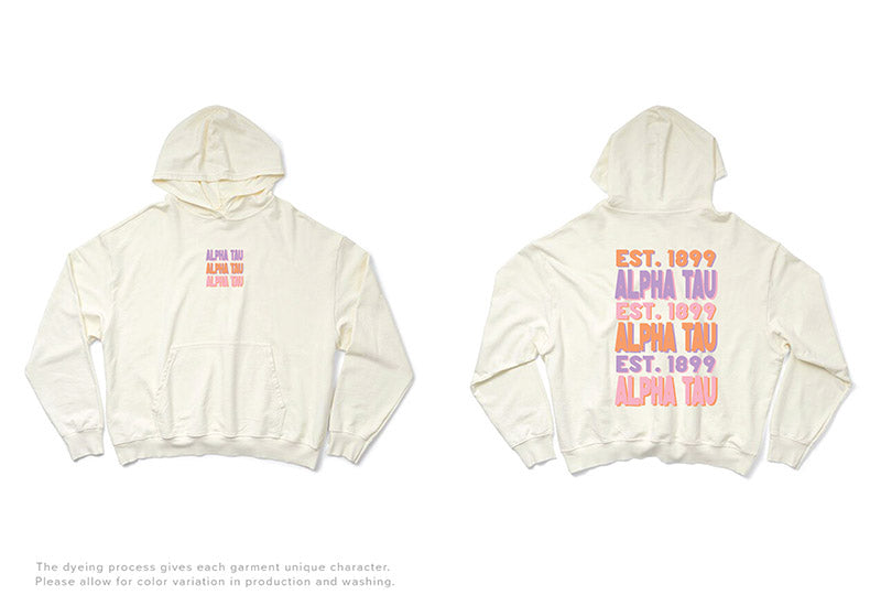 Pastel Stacked Vanilla Ice Light Weight Sorority Hoodie
