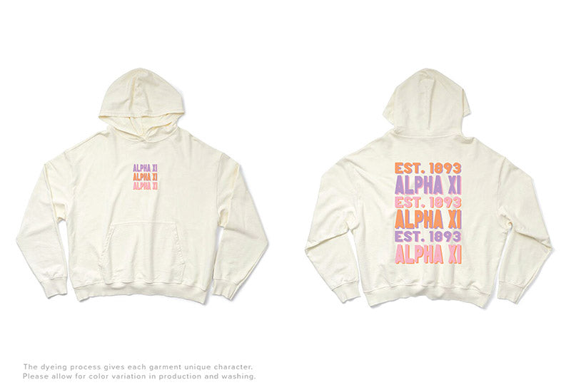 Pastel Stacked Vanilla Ice Light Weight Sorority Hoodie