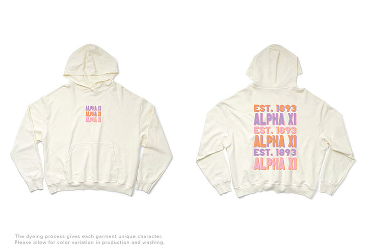 Pastel Stacked Vanilla Ice Light Weight Sorority Hoodie