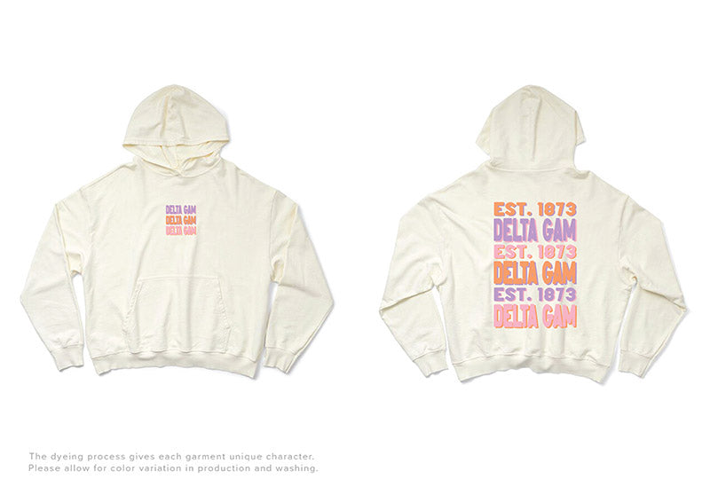 Pastel Stacked Vanilla Ice Light Weight Sorority Hoodie