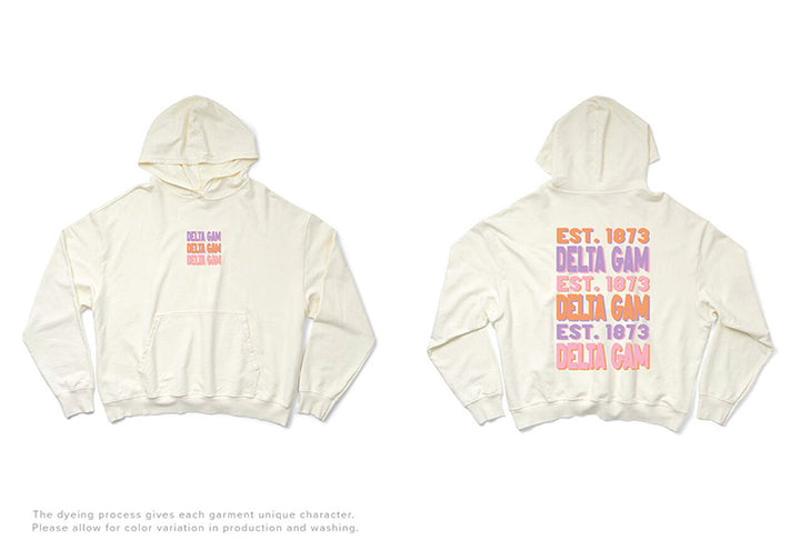 Pastel Stacked Vanilla Ice Light Weight Sorority Hoodie