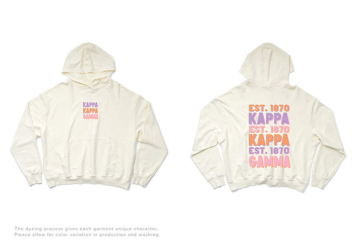 Pastel Stacked Vanilla Ice Light Weight Sorority Hoodie