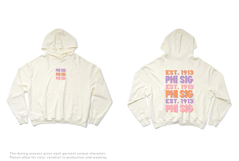 Pastel Stacked Vanilla Ice Light Weight Sorority Hoodie