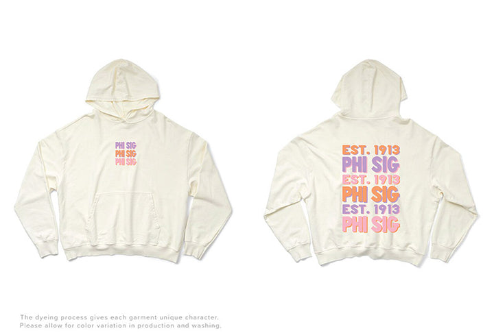 Pastel Stacked Vanilla Ice Light Weight Sorority Hoodie