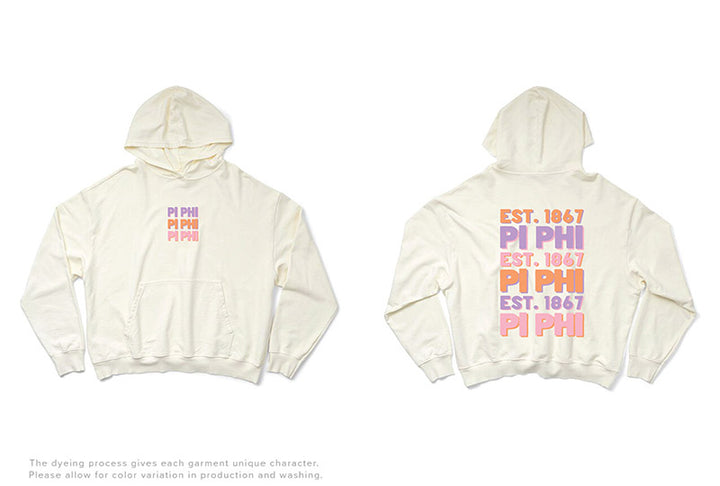Pastel Stacked Vanilla Ice Light Weight Sorority Hoodie