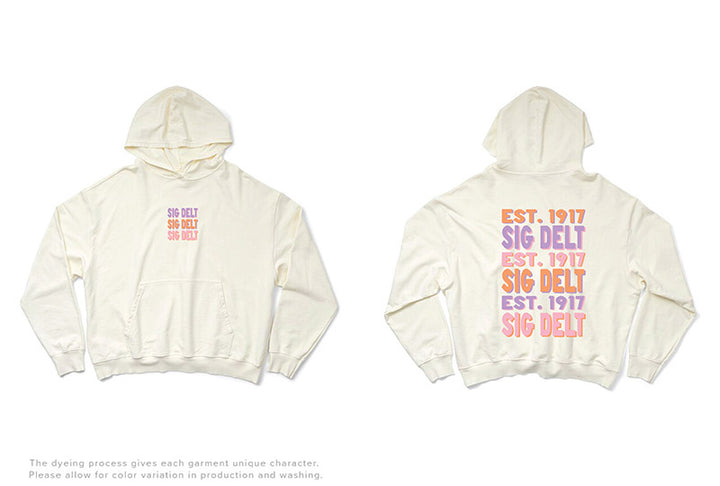 Pastel Stacked Vanilla Ice Light Weight Sorority Hoodie
