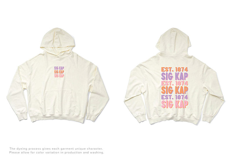 Pastel Stacked Vanilla Ice Light Weight Sorority Hoodie