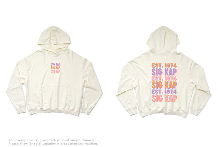 Pastel Stacked Vanilla Ice Light Weight Sorority Hoodie