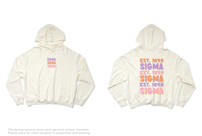 Pastel Stacked Vanilla Ice Light Weight Sorority Hoodie