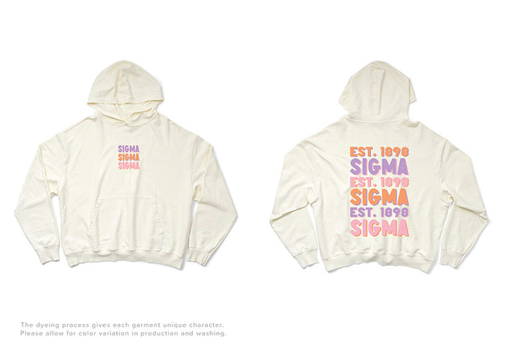 Pastel Stacked Vanilla Ice Light Weight Sorority Hoodie