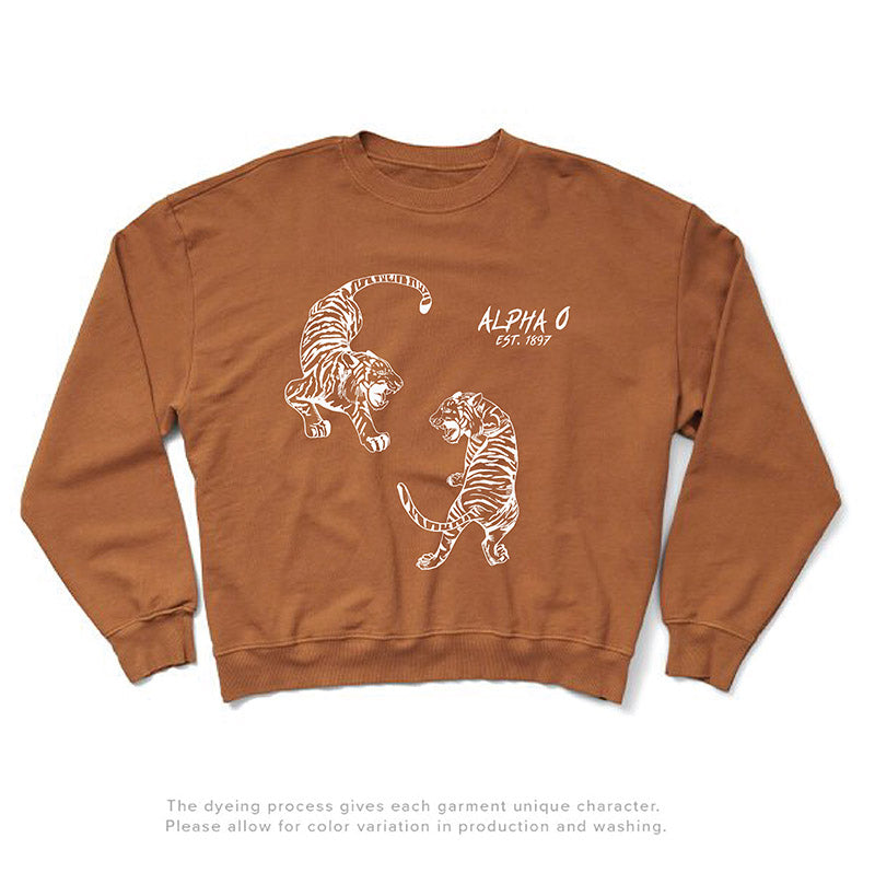 Caffeine Tiger Matching Set Light Weight Crewneck