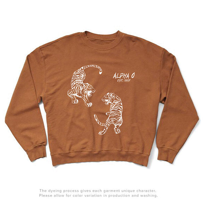 Caffeine Tiger Matching Set Light Weight Crewneck - 2XL