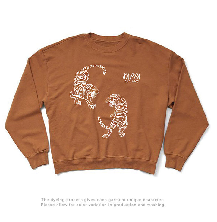 Caffeine Tiger Matching Set Light Weight Crewneck