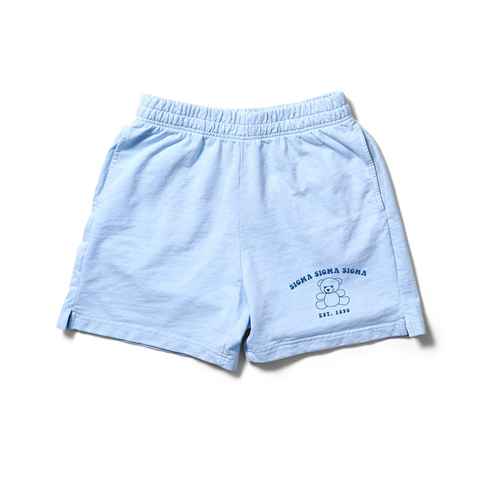 Arctic Blue Teddy Bear Matching Set Light Weight Sorority Shorts