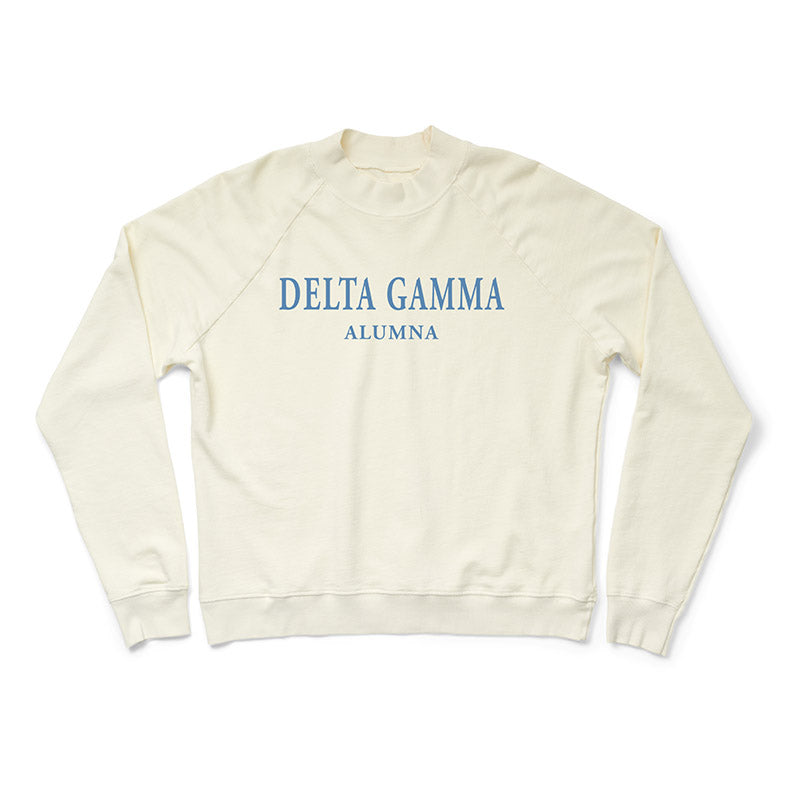 Greek Alumna Vanilla Ice Mock Neck Light Weight Crewneck