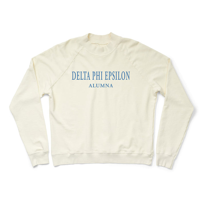 Greek Alumna Vanilla Ice Mock Neck Light Weight Crewneck