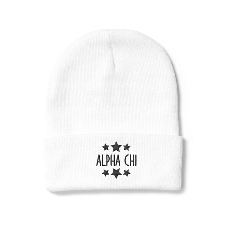 White Greek Beanie