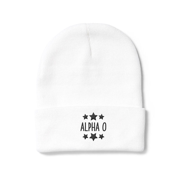 White Greek Beanie