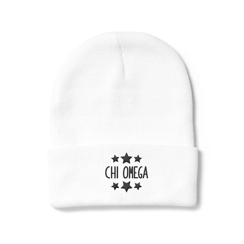 White Greek Beanie