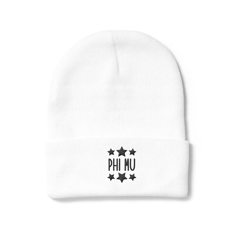 White Greek Beanie