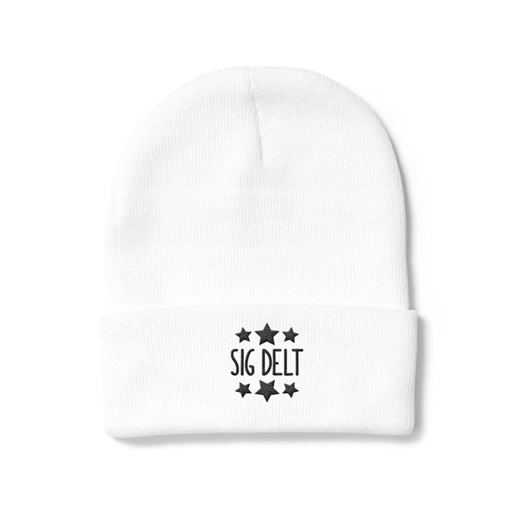 White Greek Beanie