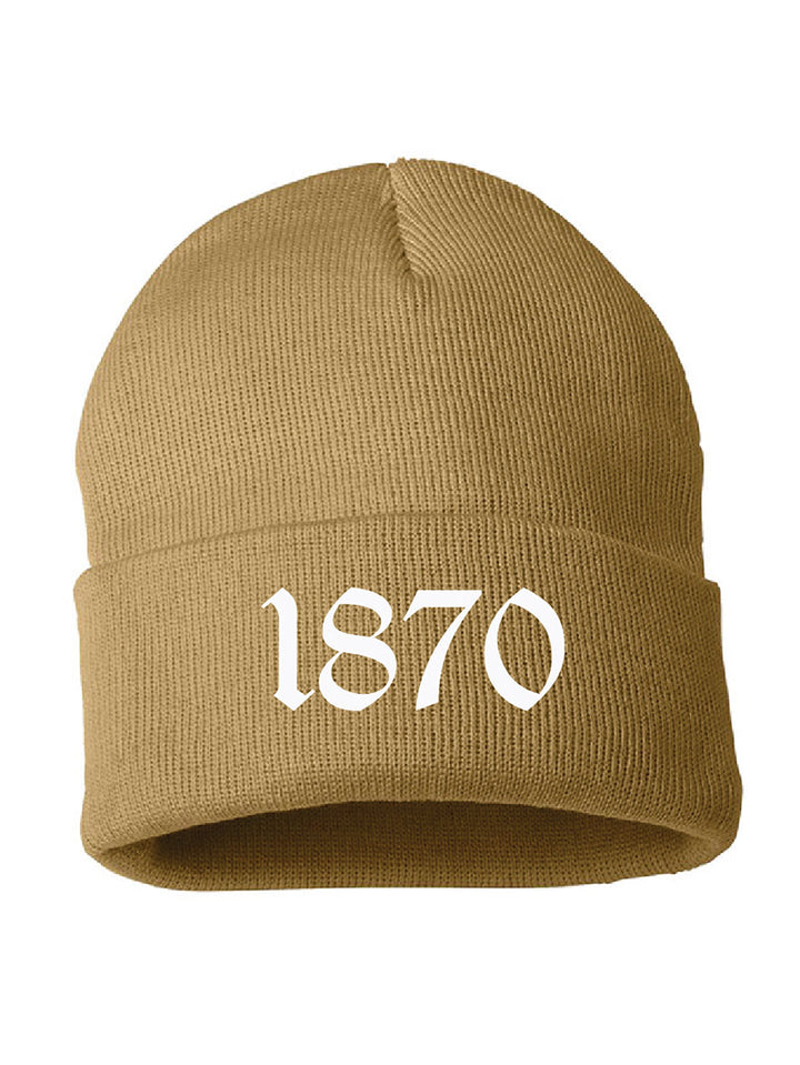 Embroidered Light Brown Sorority Year Beanie