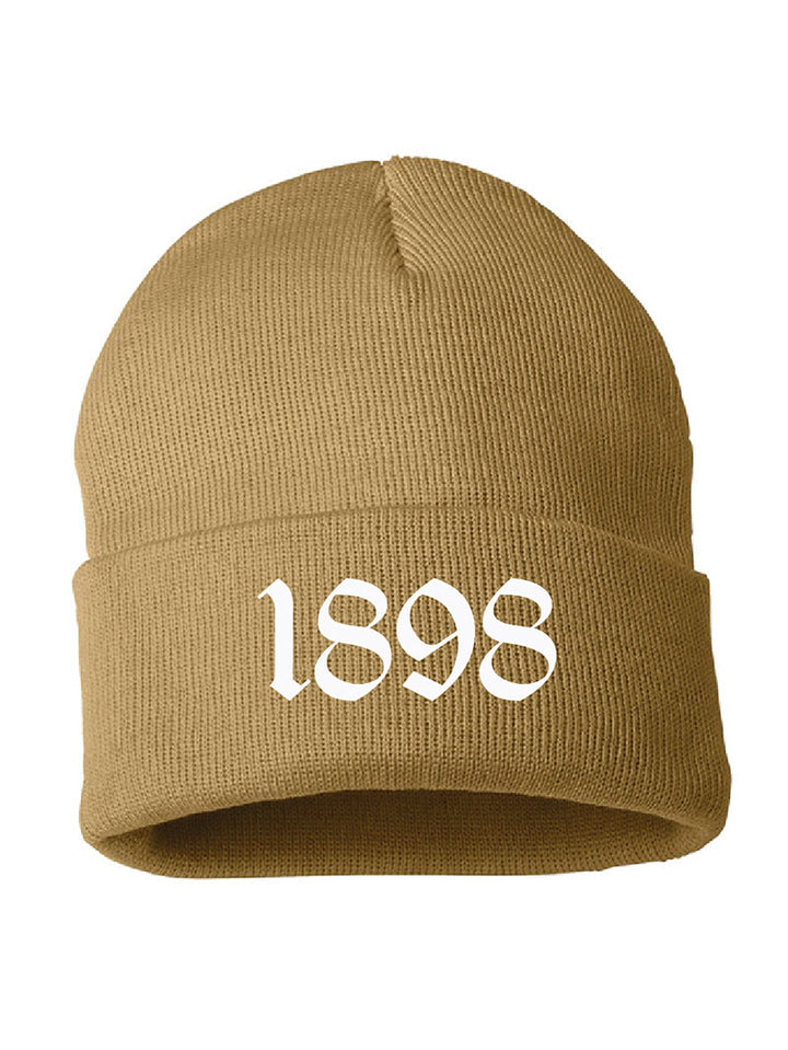 Embroidered Light Brown Sorority Year Beanie