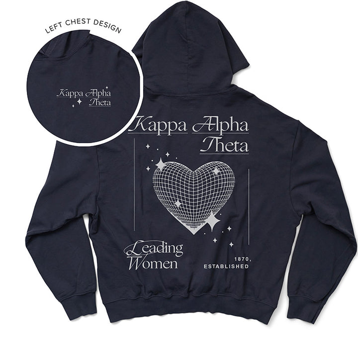 Midnight Sky Disco Heart Matching Set Light Weight Sorority Hoodie