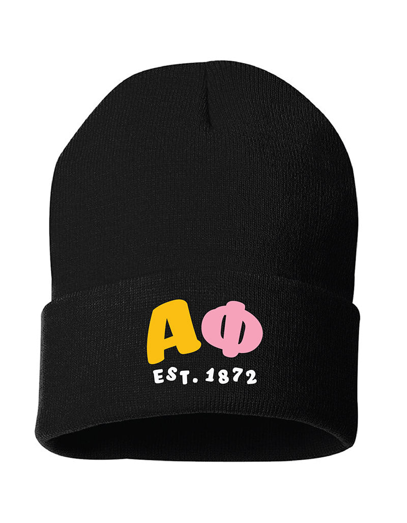 Colorful Greek Letters Embroidered Sorority Beanie