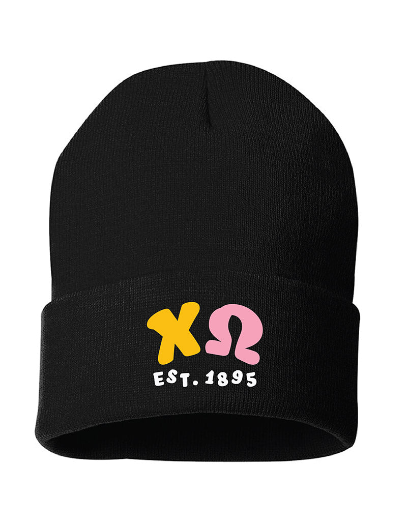 Colorful Greek Letters Embroidered Sorority Beanie