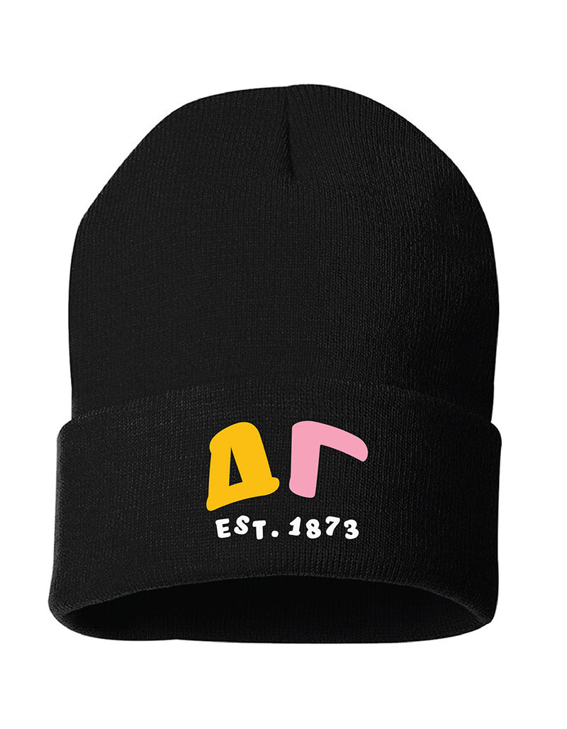 Colorful Greek Letters Embroidered Sorority Beanie