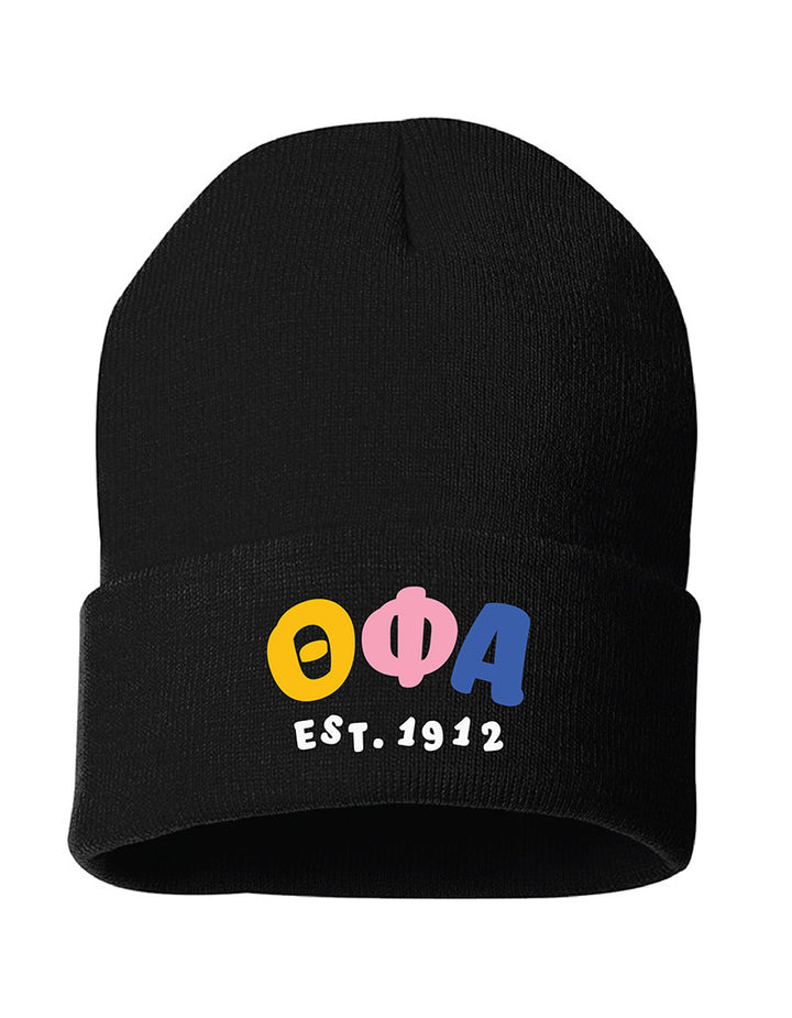 Colorful Greek Letters Embroidered Sorority Beanie