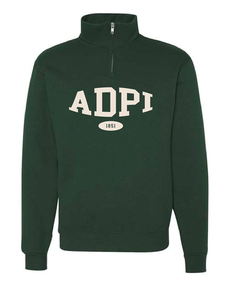 Alpha Delta Pi Classic Green Quarter Zip