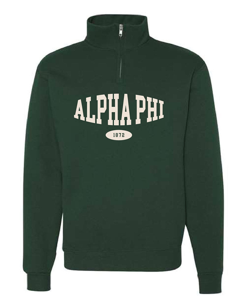 Classic Green Sorority Quarter Zip - 2XL - 3XL