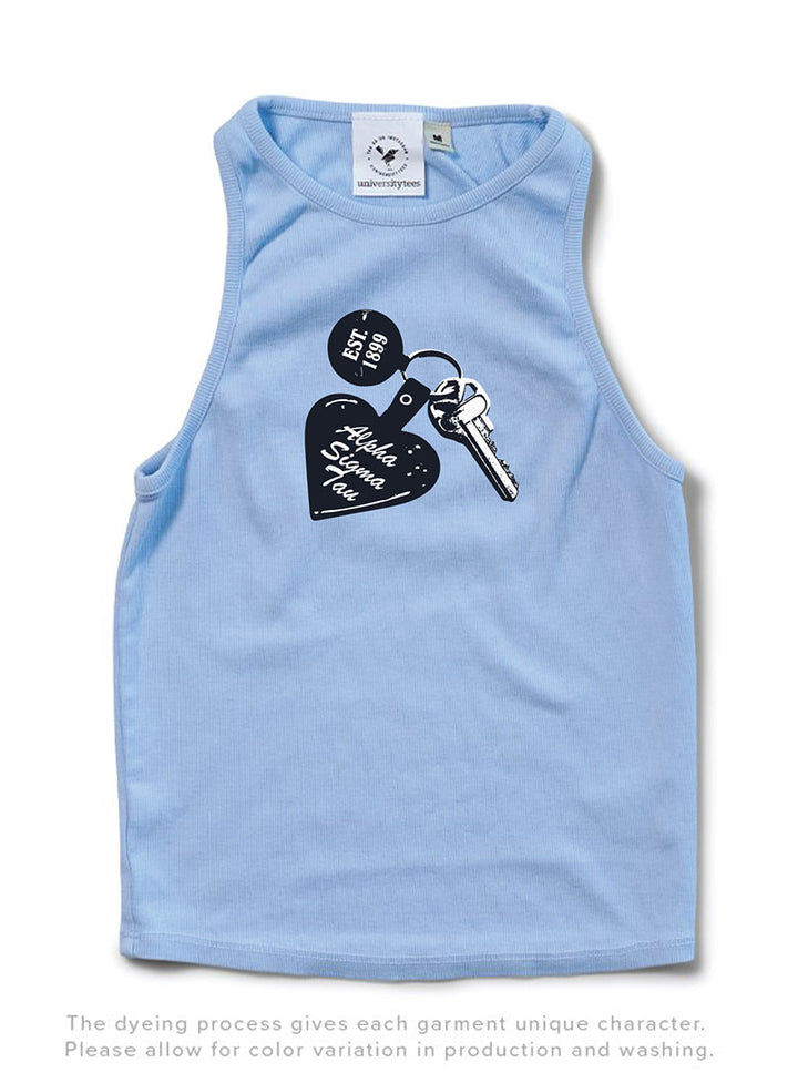 Arctic Blue Hotel Keychain Matching Set Sorority Tank