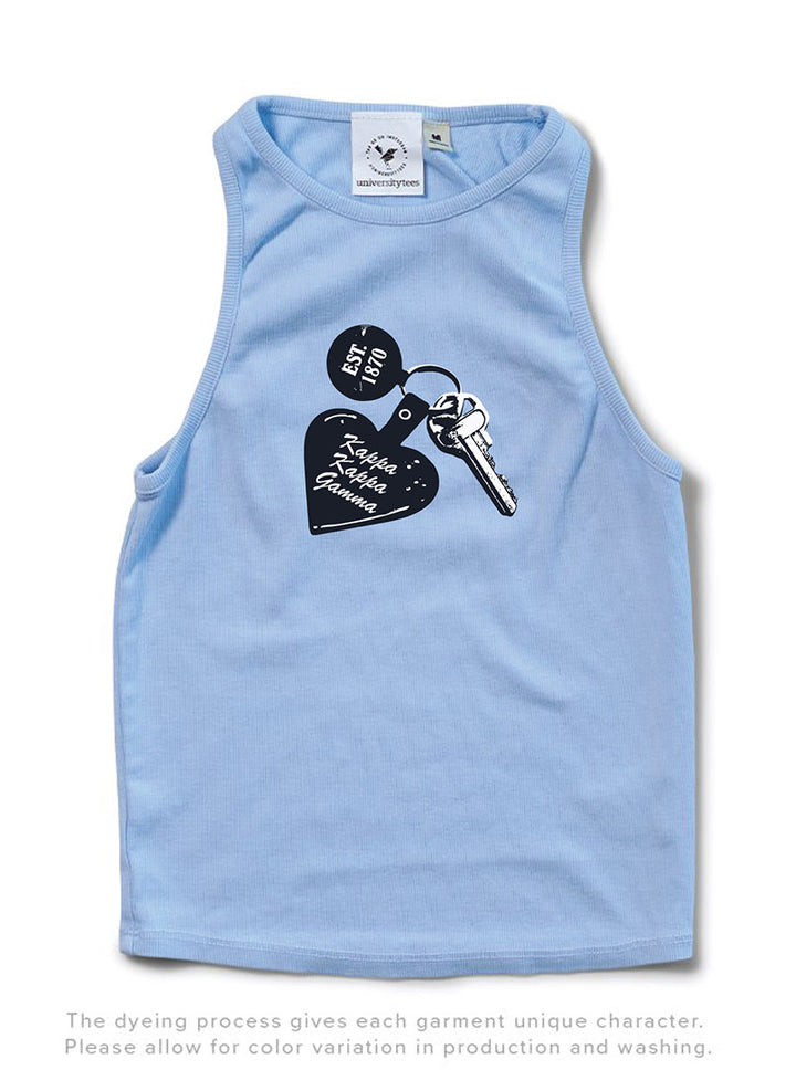 Arctic Blue Hotel Keychain Matching Set Sorority Tank