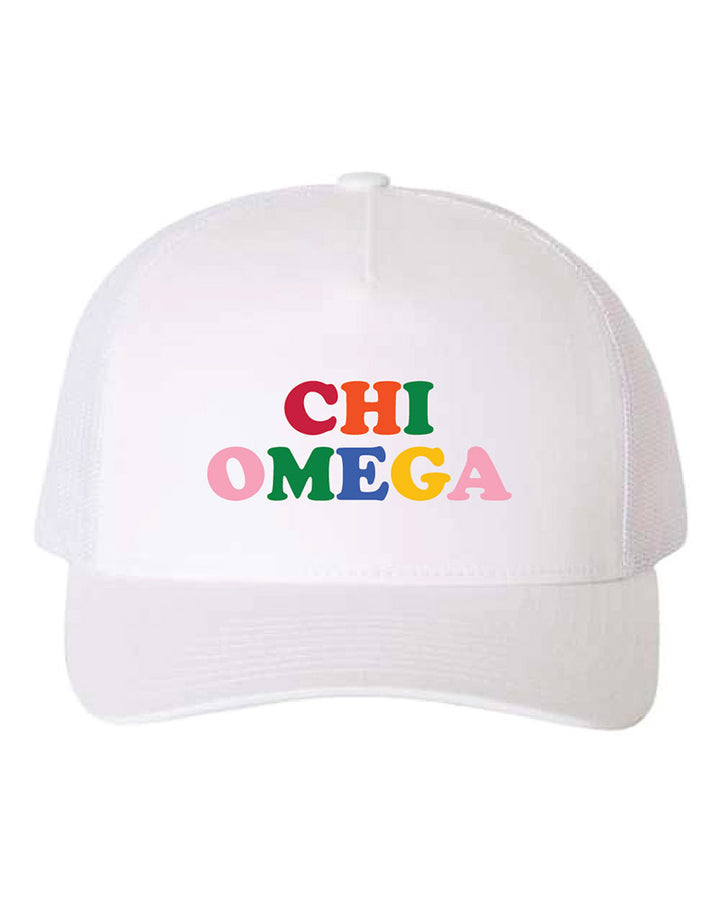 Embroidered Rainbow Sorority Trucker Hat