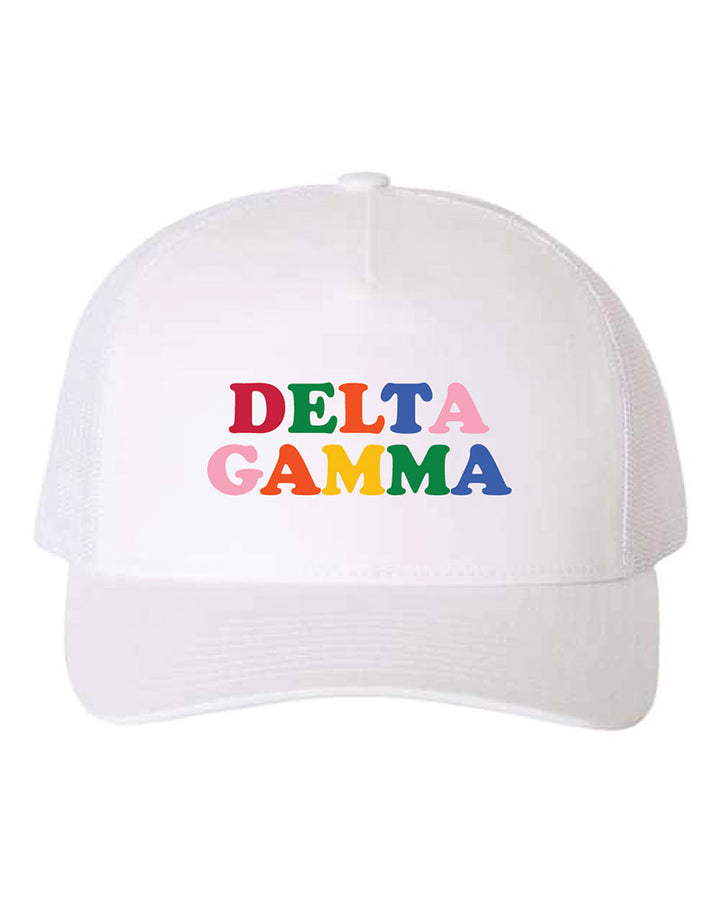 Embroidered Rainbow Sorority Trucker Hat