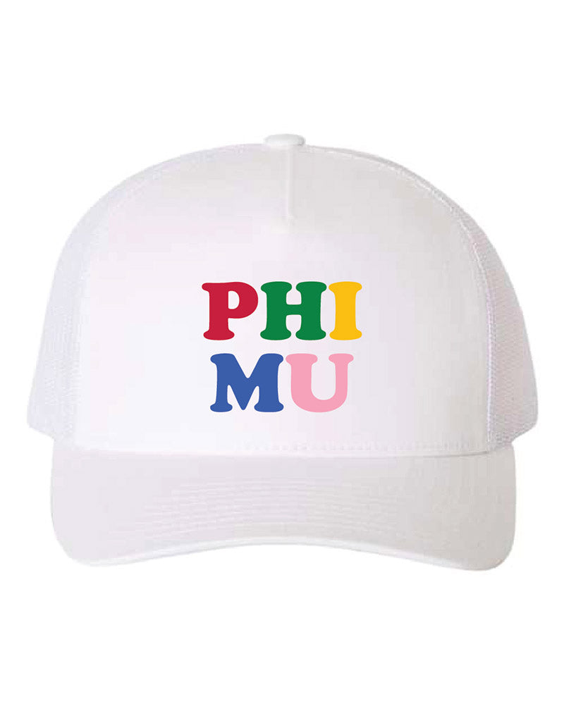 Embroidered Rainbow Sorority Trucker Hat