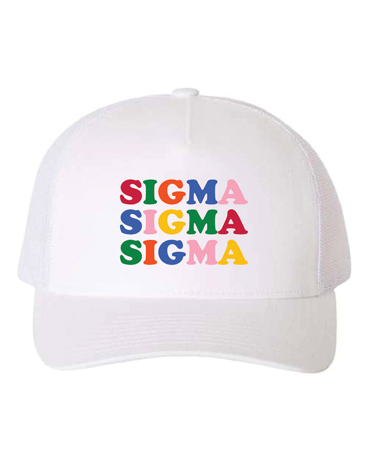 Embroidered Rainbow Sorority Trucker Hat