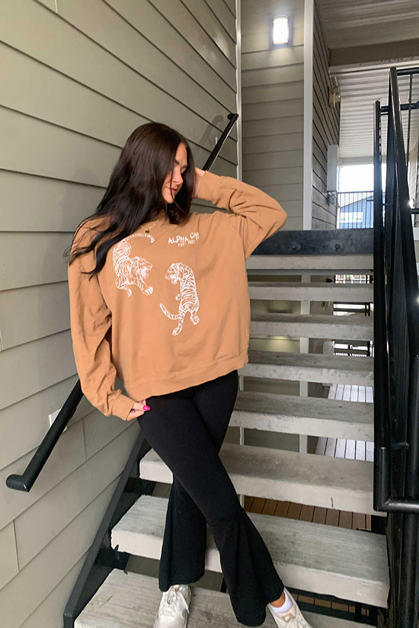 Caffeine Tiger Matching Set Light Weight Crewneck