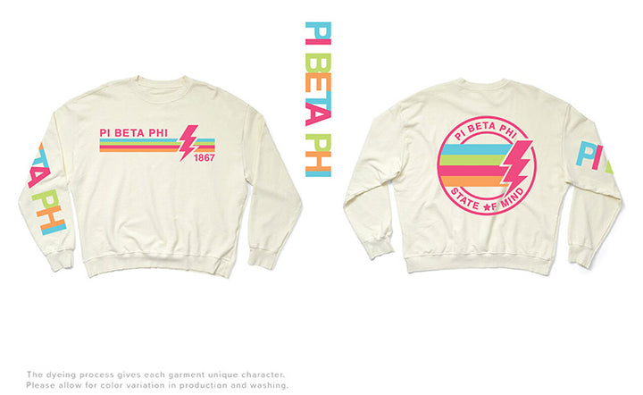 Y2K Vanilla Ice Neon Sorority Matching Set Crewneck